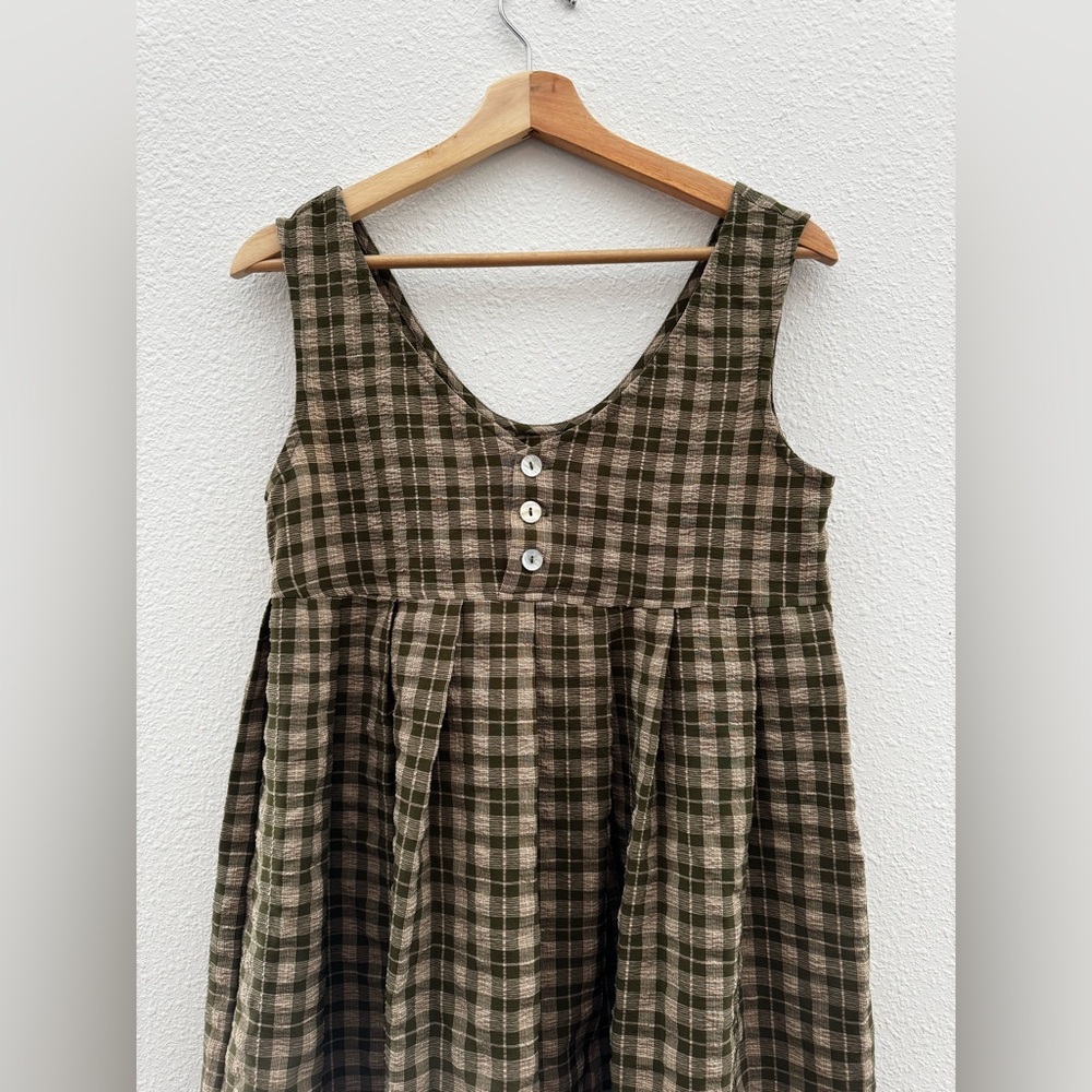 UNIF Green Plaid Mizuna Dress